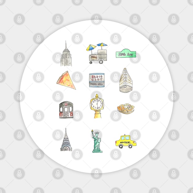 New York City Icons Magnet by buhloop.icons